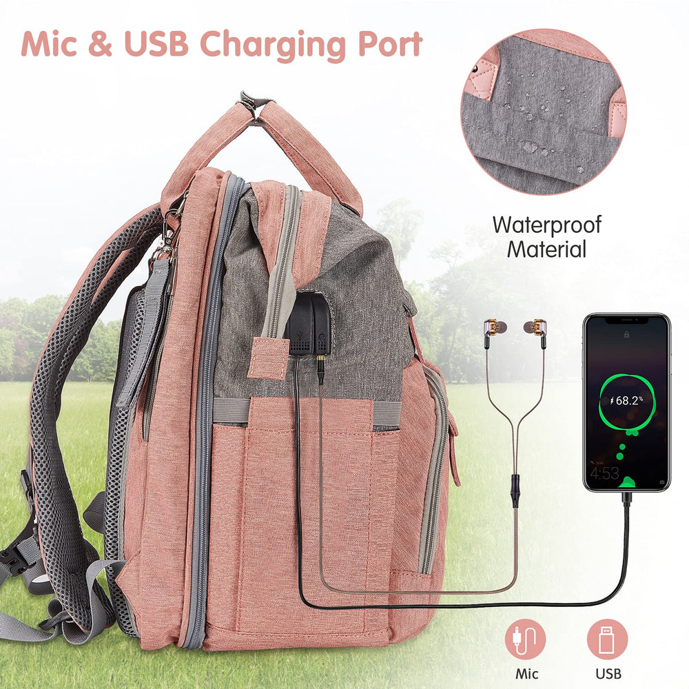 DERJUNSTAR diaper bag backpack waterproof fabric ensures durability