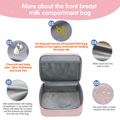DERJUNSTAR insulated cooler section keeps breast milk cold during outings