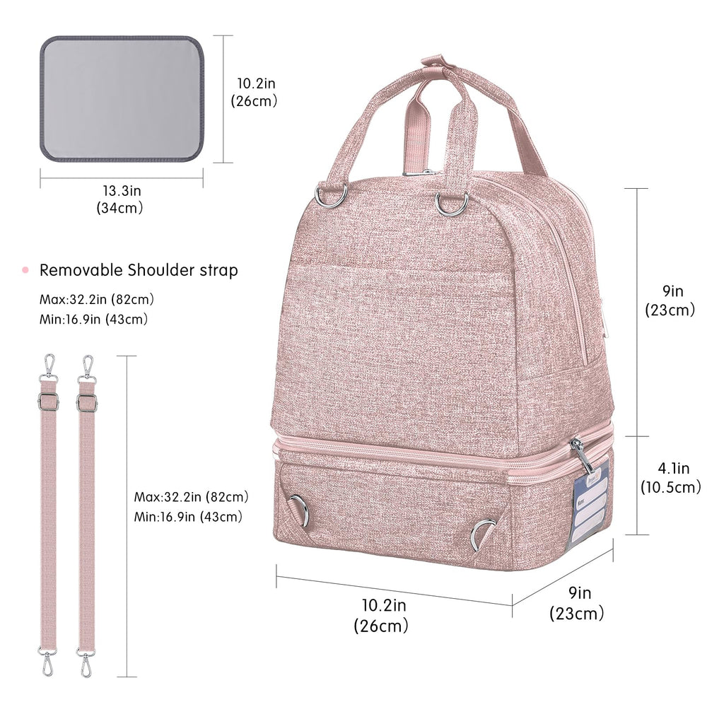 DERJUNSTAR pink pump bag with side pockets for keys and phone