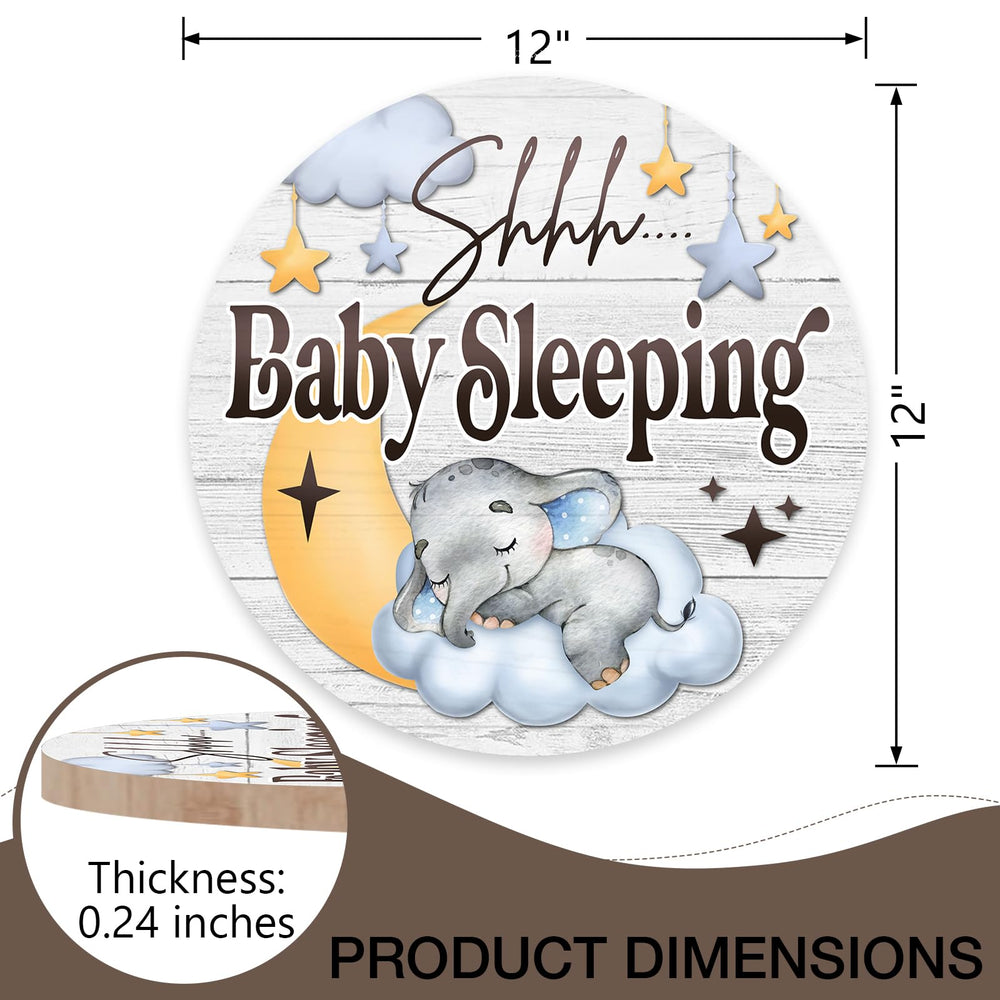 Deroro wooden door hanger adds warmth to nursery while signaling quiet-time routines