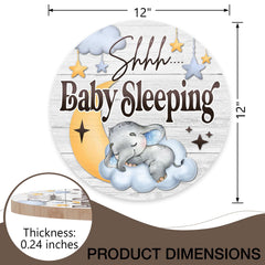 Deroro wooden door hanger adds warmth to nursery while signaling quiet-time routines