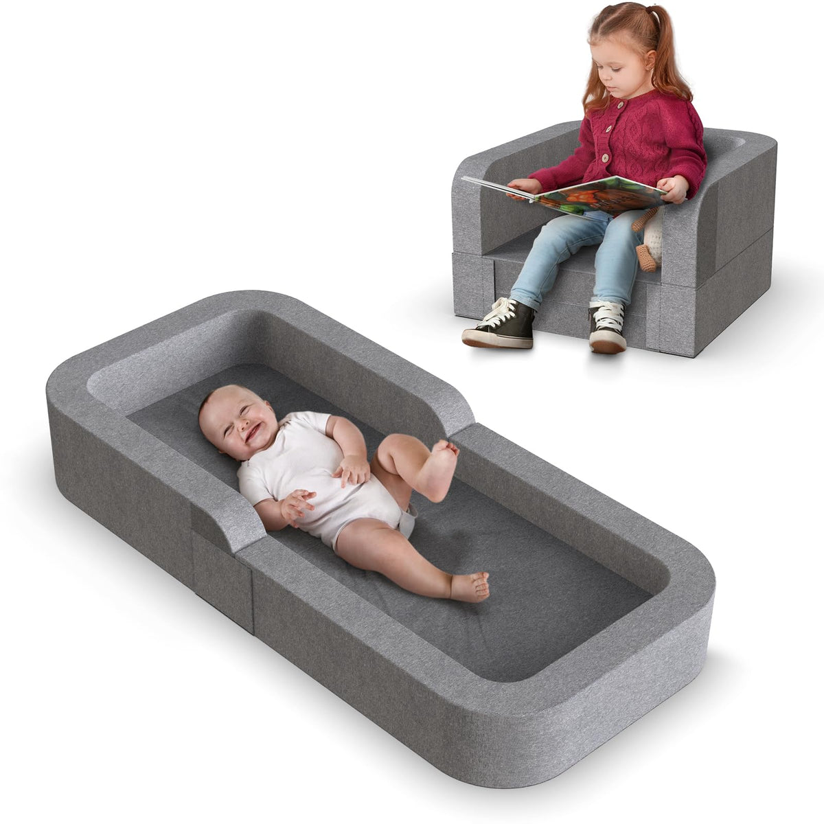 Derson Toddler Travel Bed folded-compact in carry bag for travel.