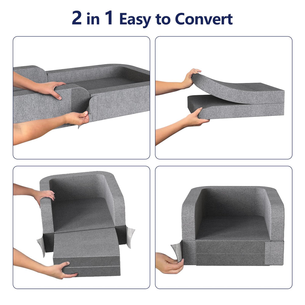 Derson Toddler Travel Bed sofa-mode setup showing versatile seating.