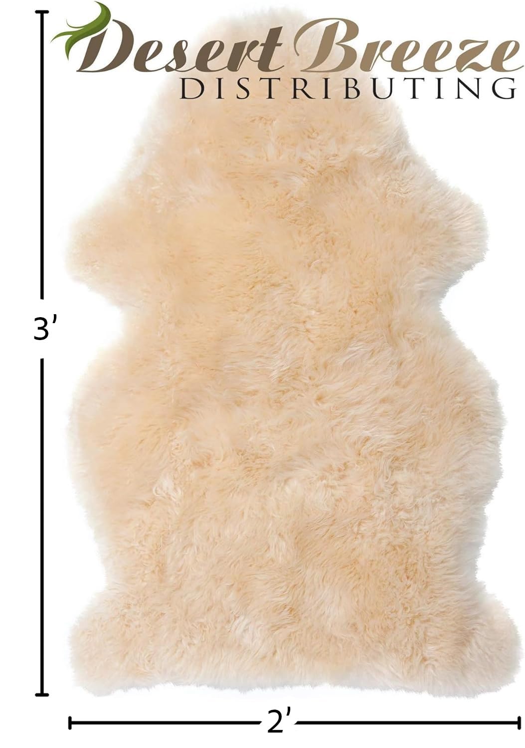 Desert Breeze Distributing lambskin baby rug close-up highlights silky texture and plush feel.