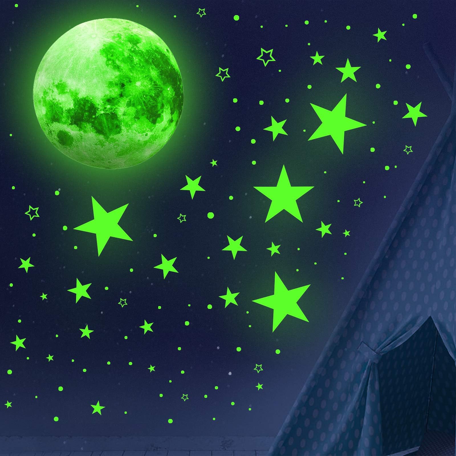 DESERT CAMEL 1086P glow stars decorate kids' bedroom for storytelling, play, and rest.