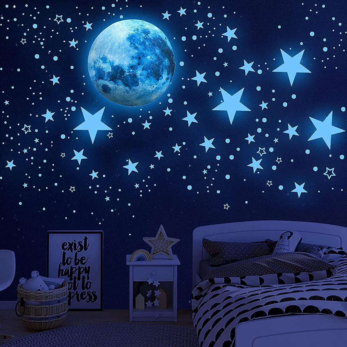 DESERT CAMEL glow-stars-ceiling-set creates a magical night sky in kids' room for bedtime calm.