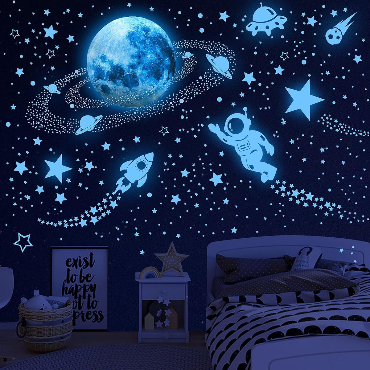DESERT CAMEL glow-in-the-dark stars and planets pack provides gentle night-time illumination for bedtime