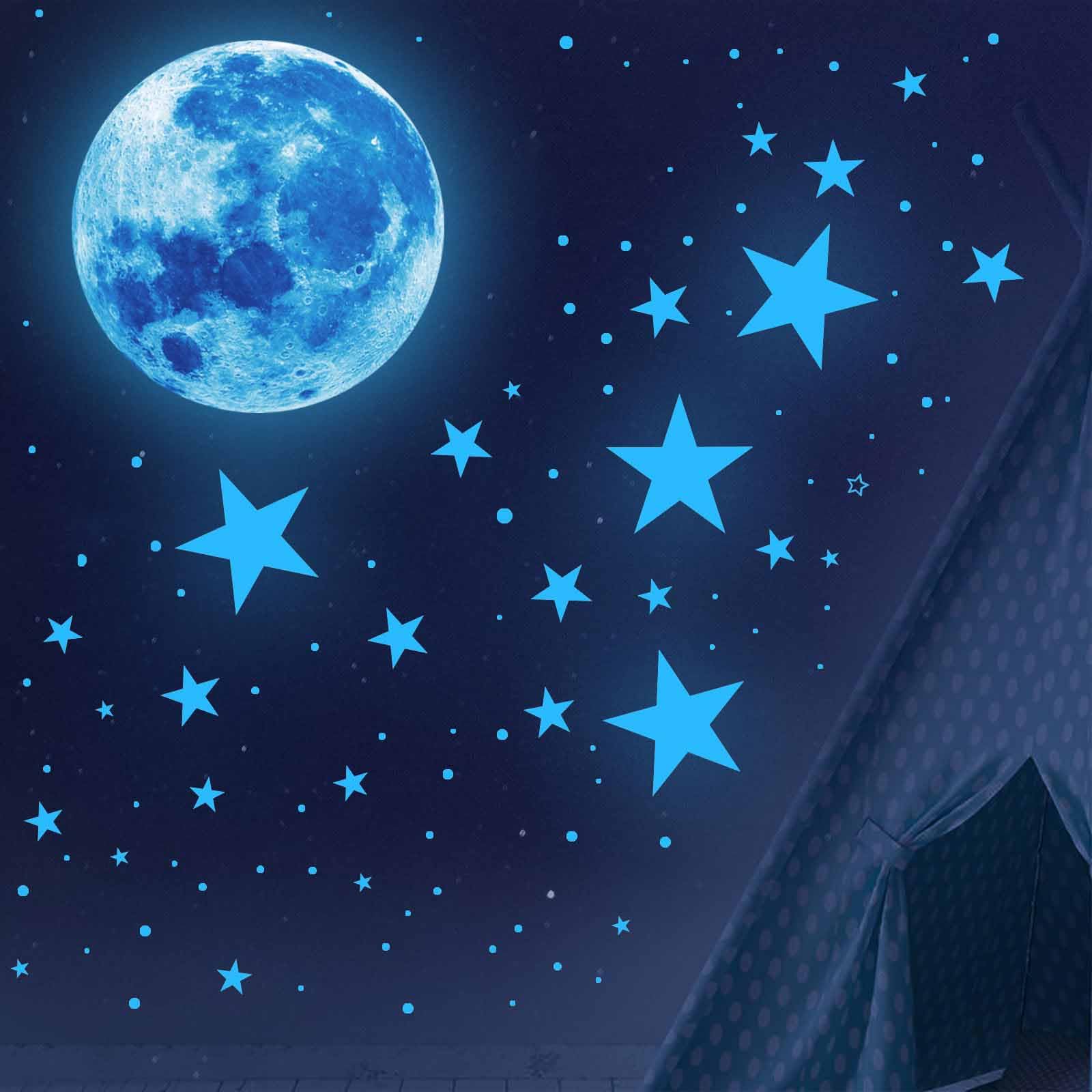 DESERT CAMEL twinkling-night-sky-sticker fosters calm winds-down after playtime.
