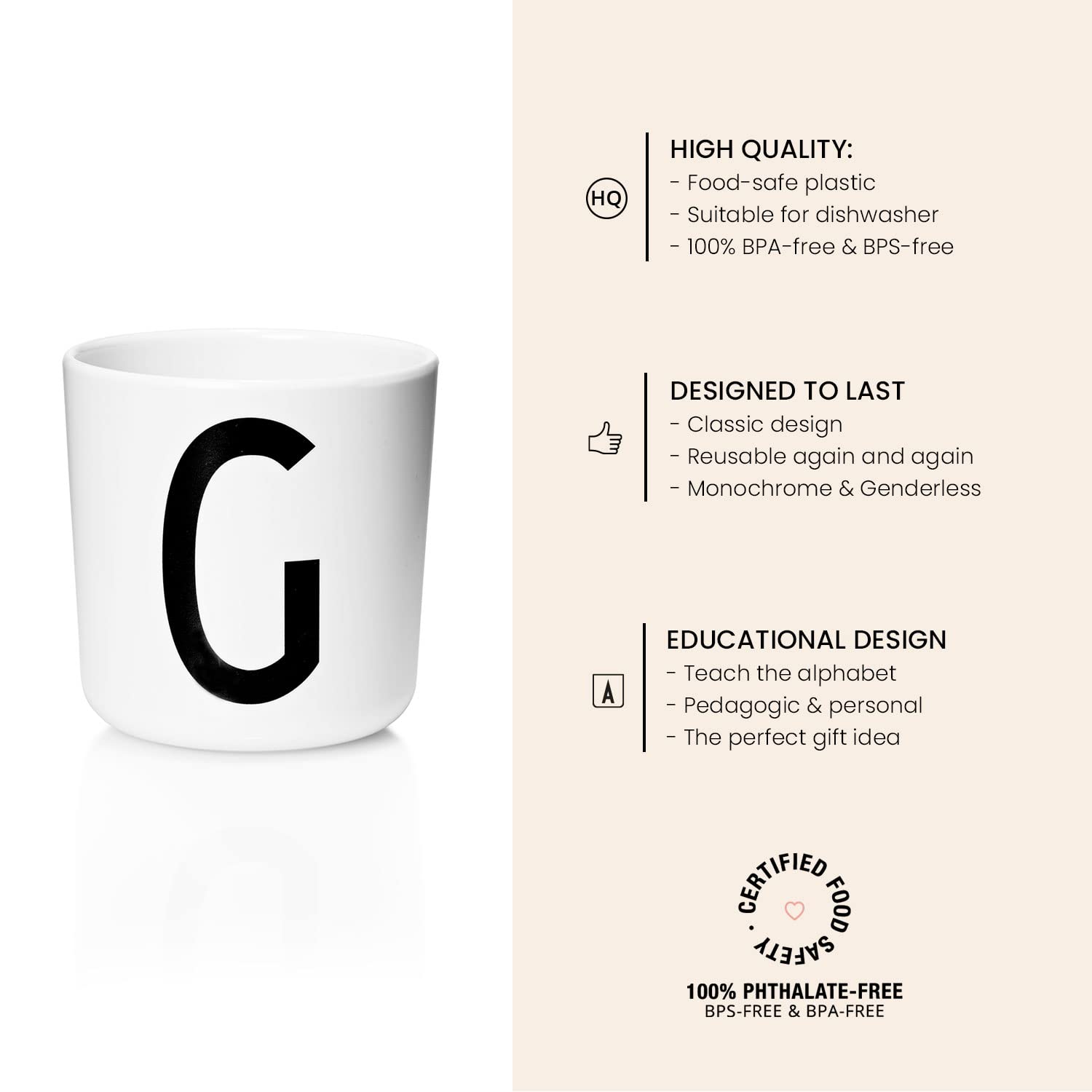 Design Letters melamine sippy cup 7oz dishwasher-safe view shows easy cleaning