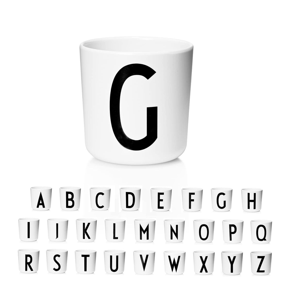 Design Letters melamine sippy cup 7oz front view durable toddler training cup