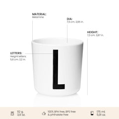 Design Letters sippy cup with alphabet design for engaging meals.