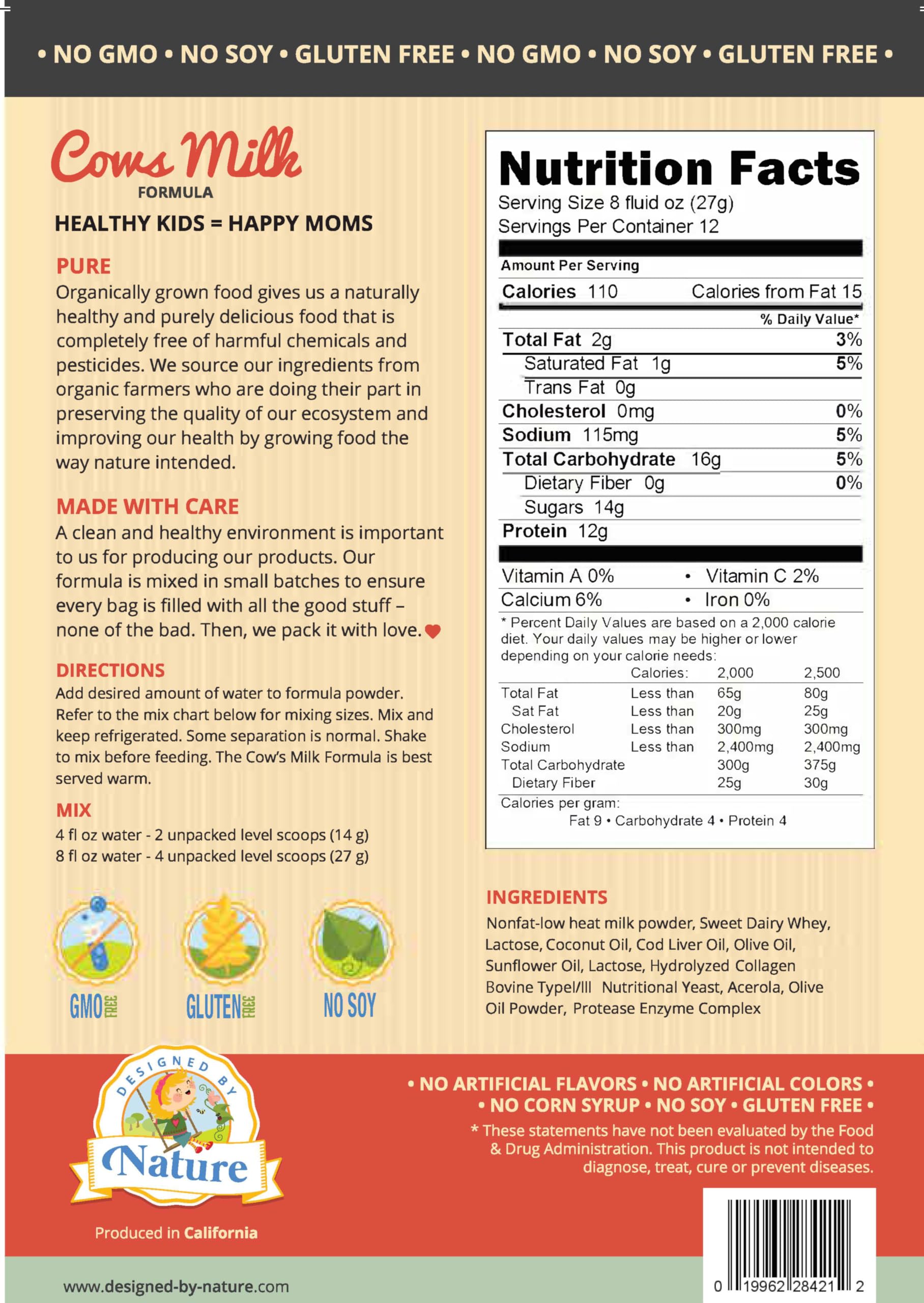 Designed by Nature ingredients bowl highlighting nutrient-dense, organic components