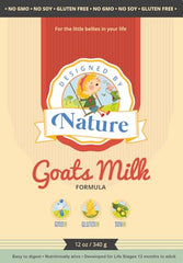 Designed by Nature goat milk formula pour demonstrates smooth, kid-friendly preparation