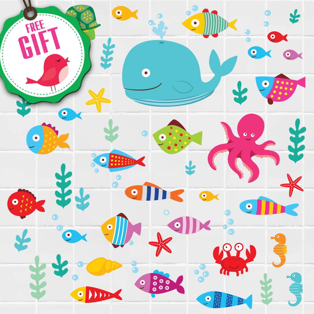 DesignStickers ocean fish wall decal set adds vibrant underwater art for kid-friendly decor