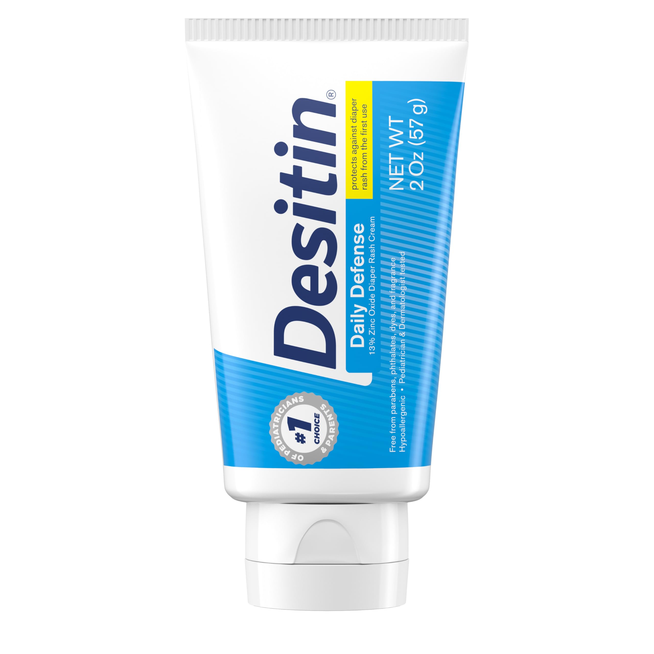 Desitin barrier cream applied to skin for soothing protection against diaper rash