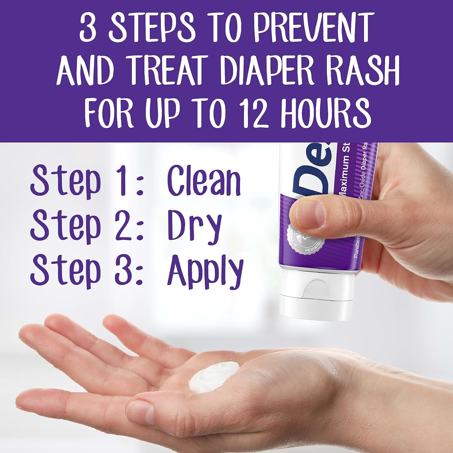 Desitin barrier paste on skin demonstrates quick barrier formation against moisture.