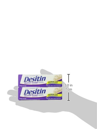 Desitin, dermatologist- and pediatrician-tested formula, shown on display.