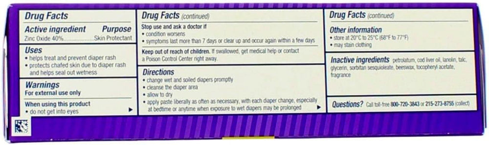 Desitin diaper rash paste 4oz tube with foil label highlights pediatrician-tested care.