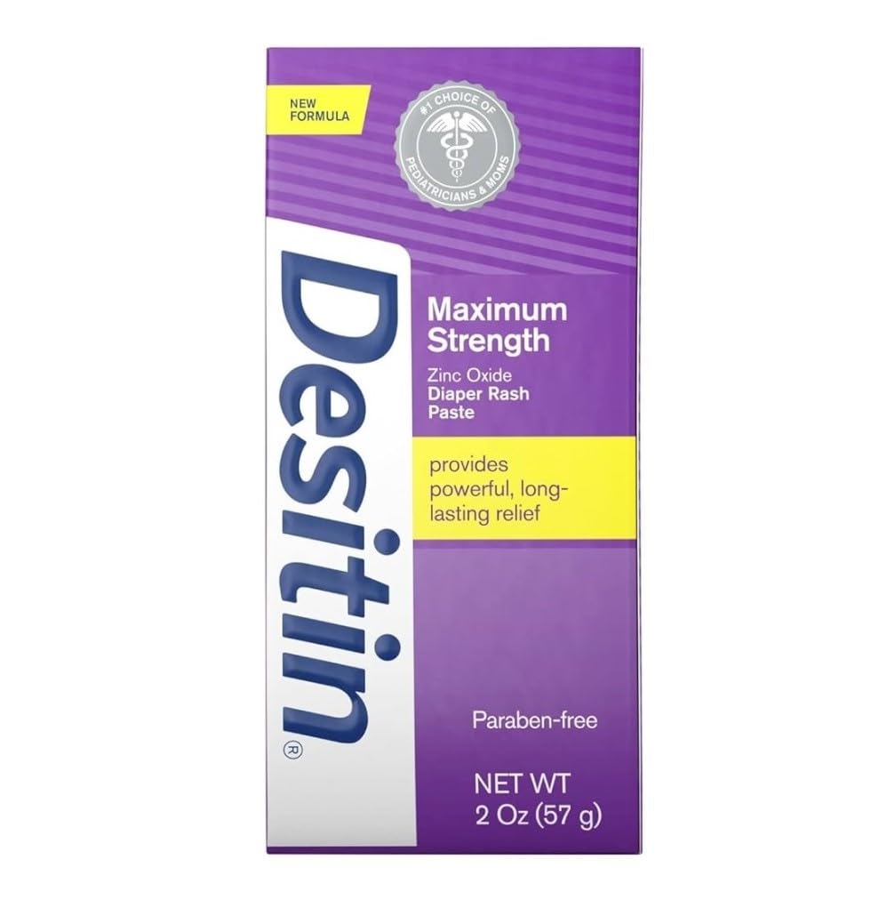 Desitin Maximum Strength Diaper Rash Paste 1oz tube compact daily-use protection for delicate skin