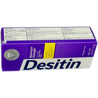 Desitin forms a barrier-like layer on clean baby skin.
