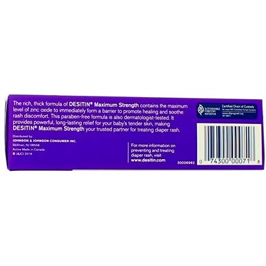 Desitin six-tube pack displayed on nursery counter for quick access.