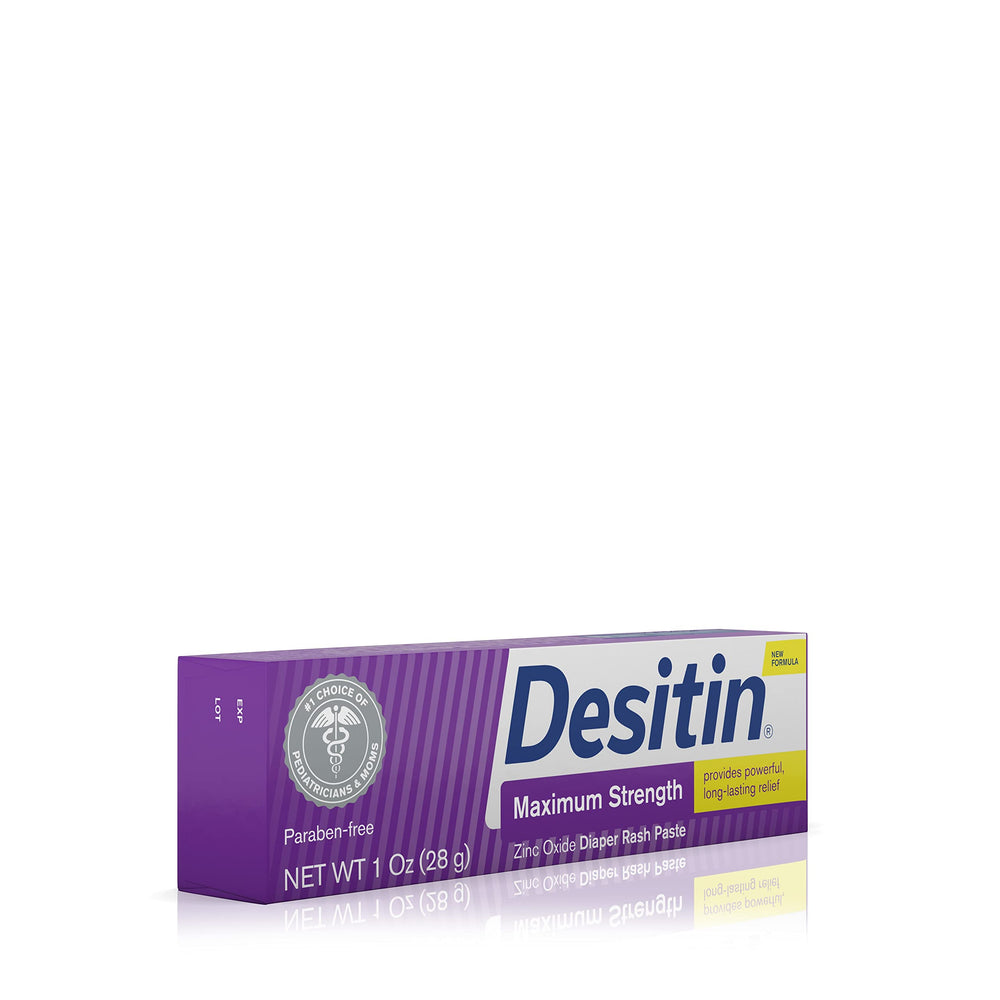Desitin Original paste shown with thick texture for lasting diaper rash protection.