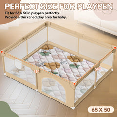 Dessports 65x50in baby play mat laid flat for spacious tummy time.