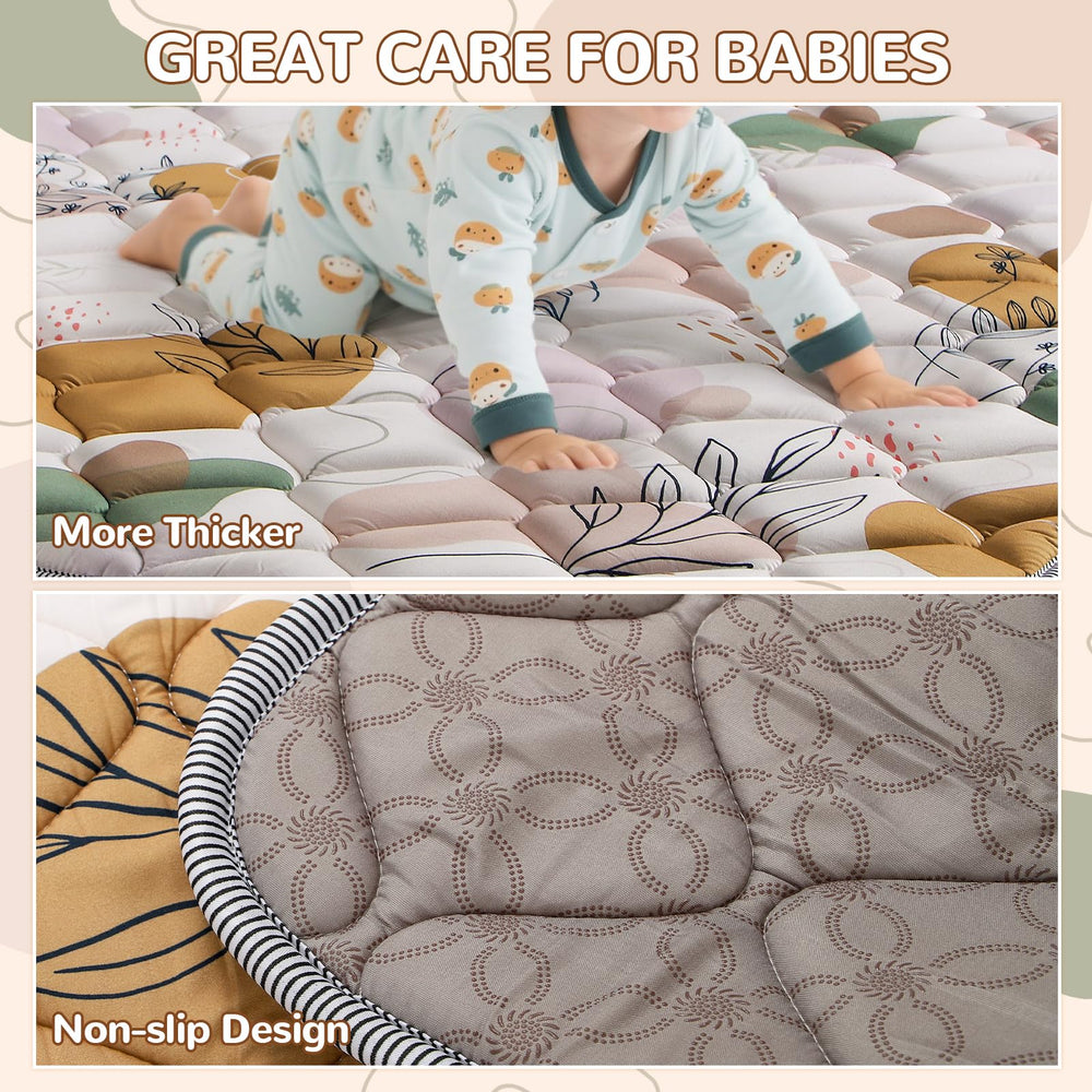 Dessports baby play mat boho-design-pattern adds stylish visual stimulation.