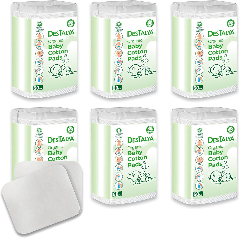 DESTALYA baby cotton pads for diaper change showing gentle cleansing for delicate skin