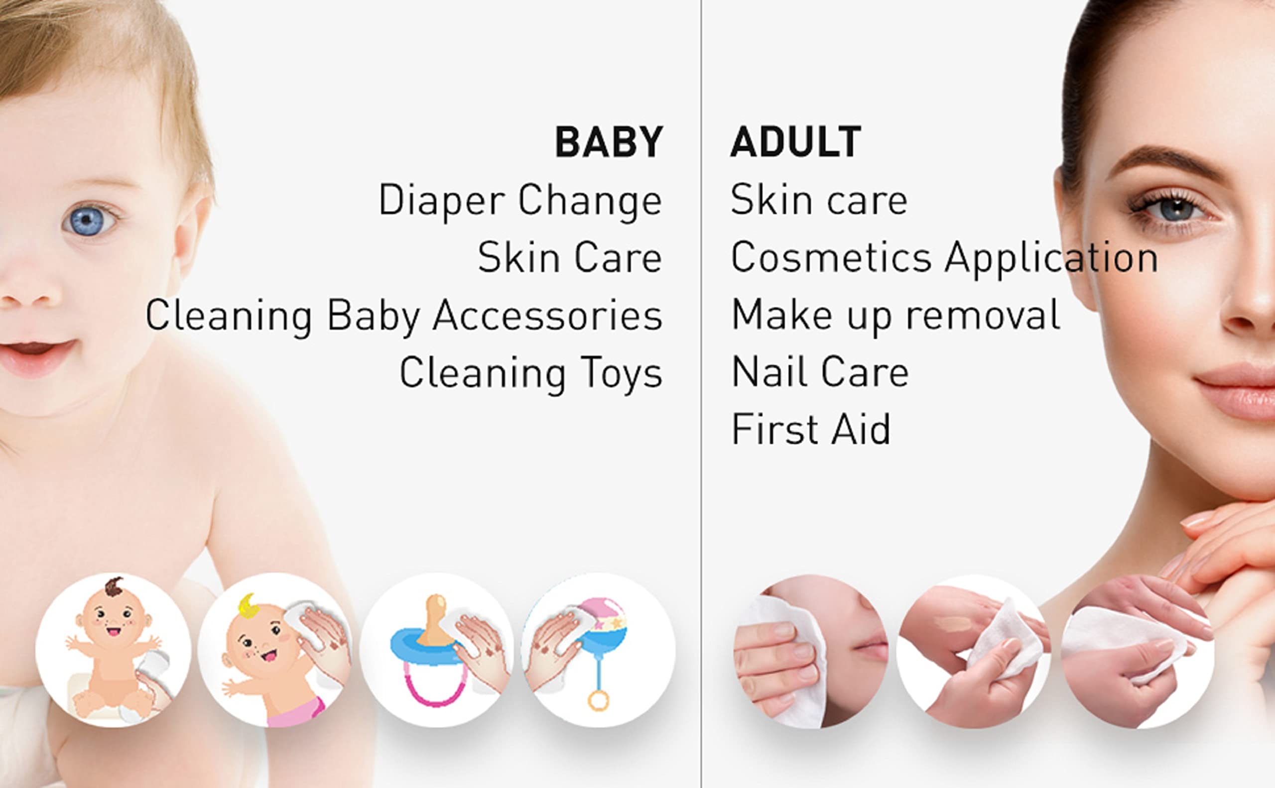 DESTALYA fragrance free, color free, and alcohol free wipes for daily family use