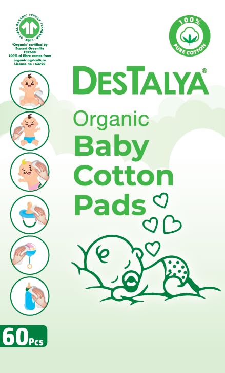 DESTALYA large cotton squares for sensitive skin demonstrating soft, thorough diaper change prep