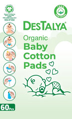 DESTALYA large cotton squares for sensitive skin demonstrating soft, thorough diaper change prep
