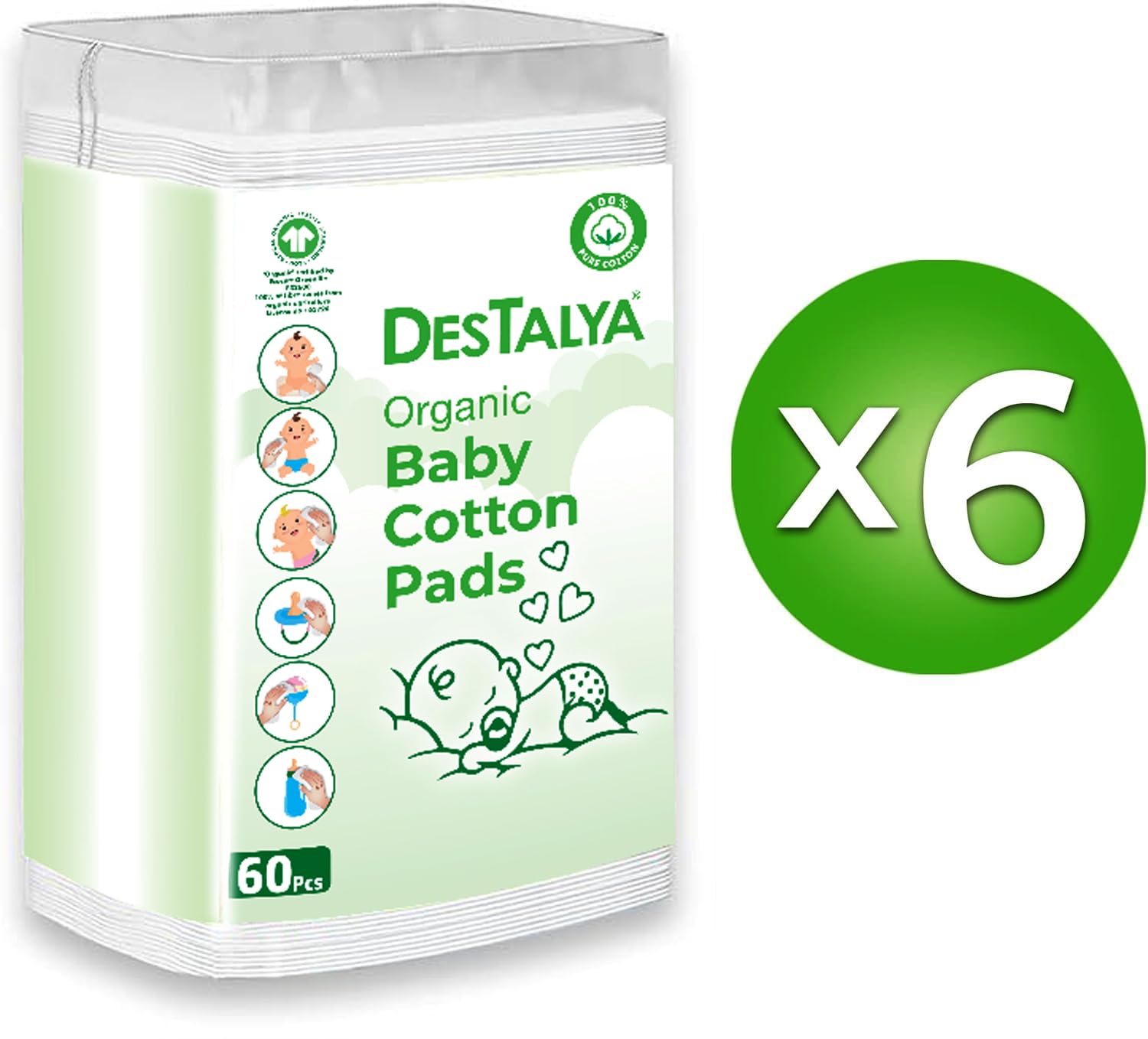 DESTALYA six pack 360 count packaging supporting on the go cleaning routines