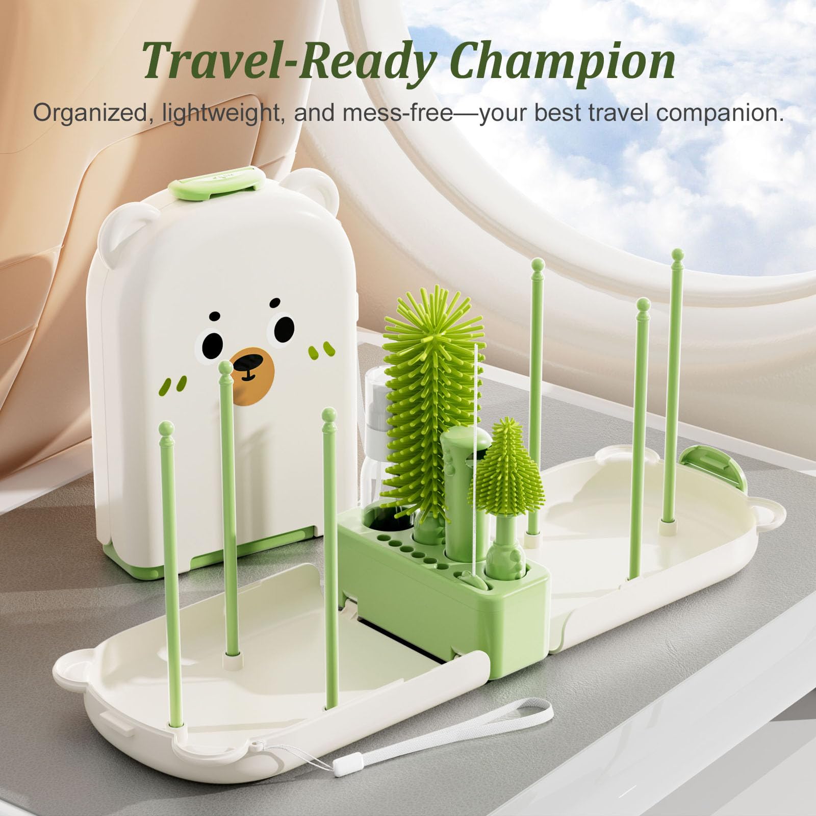 Detsuk BPA-free materials keep baby gear safe and odor-resistant during trips.