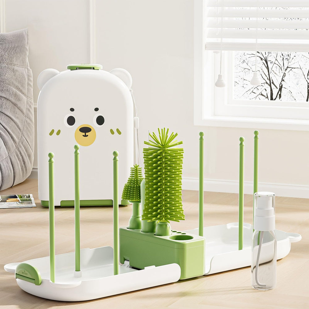 Detsuk dishwasher-safe cleanup enables fast post-travel cleaning of brushes.