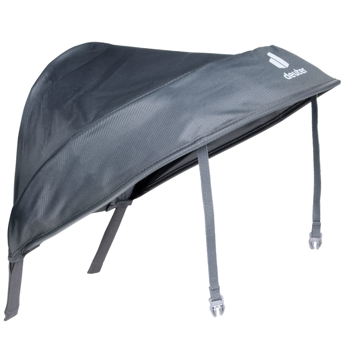 Deuter KC Sun Roof Graphite mounted on a Kid Comfort carrier providing shaded comfort on outdoor adventures