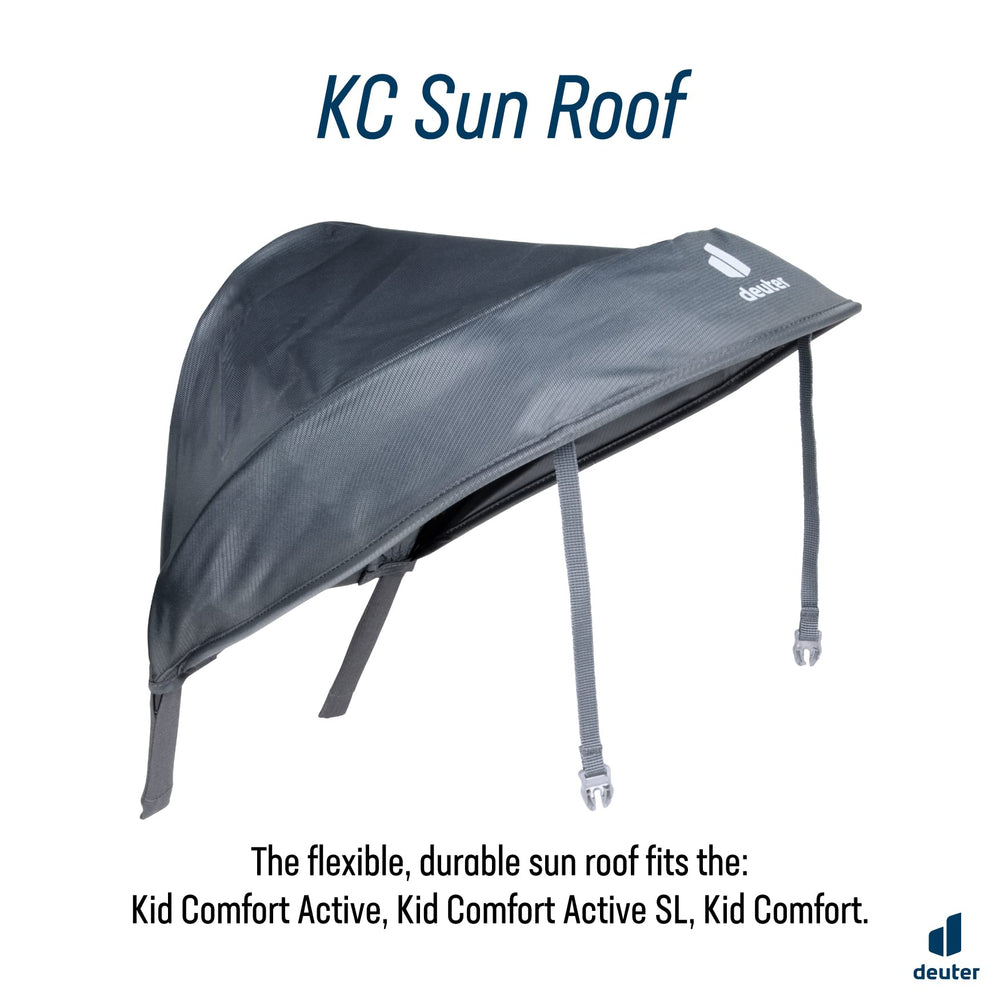 Deuter KC Sun Roof Graphite stowed in back pocket for compact storage after use