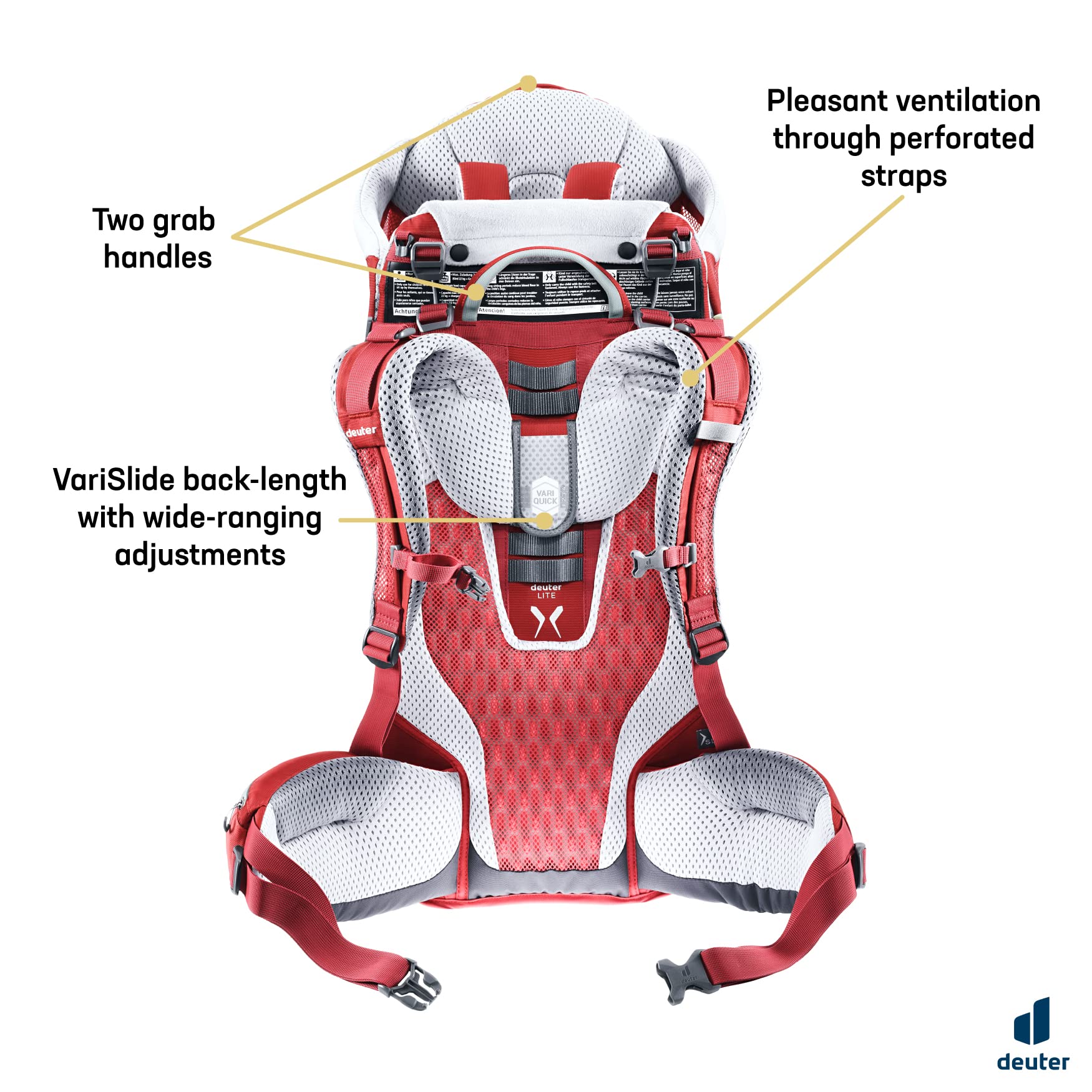 Deuter Kid Comfort Active SL padded hip belt supports longer hikes.