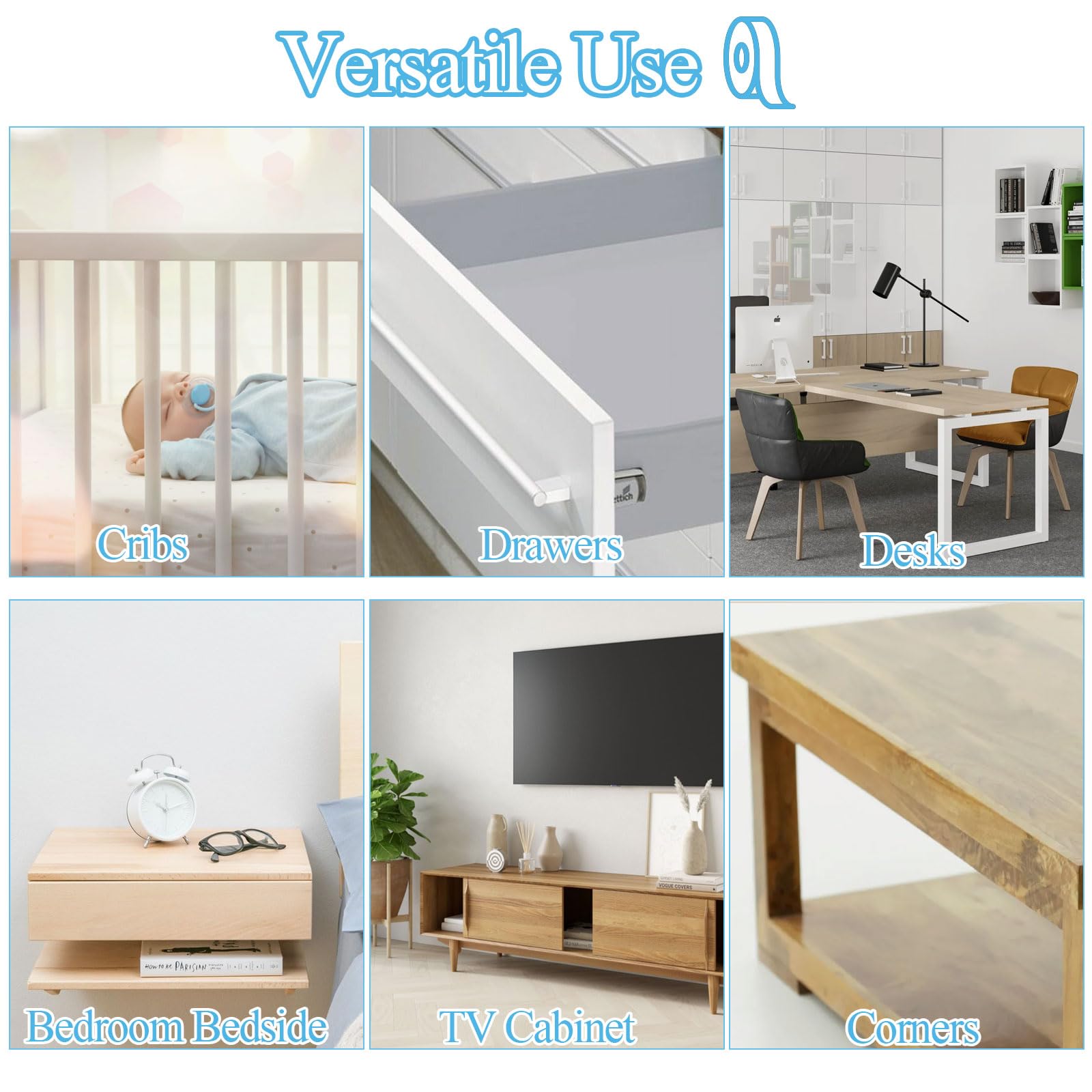Dexspoeny soft bumper corner protector blends with furniture while offering edge protection