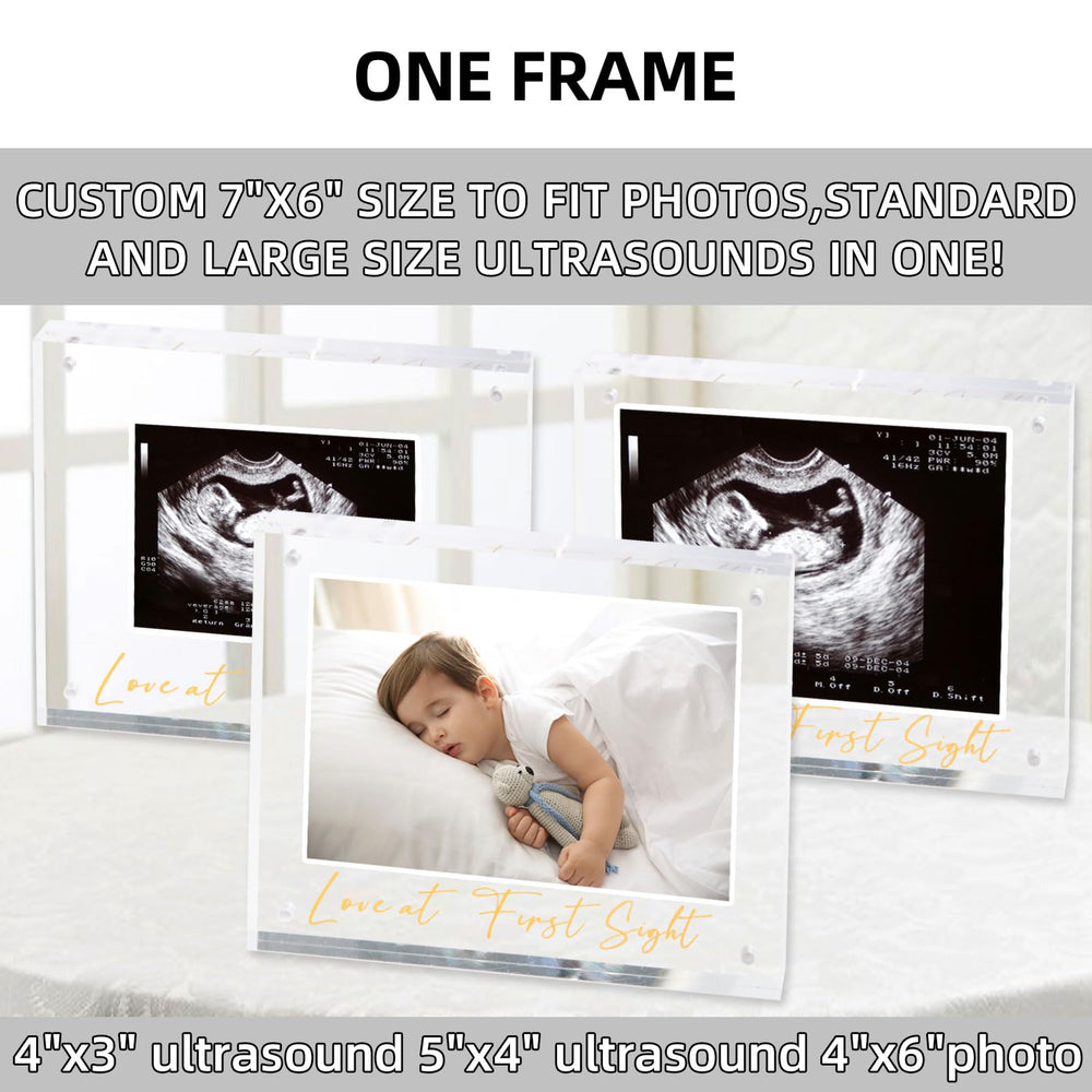 DEYIXUN acrylic ultrasound frame side view highlighting slim profile and durable construction