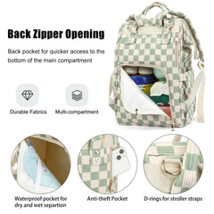 Dezcrab stroller strap attachment for hands-free travel with the diaper backpack.