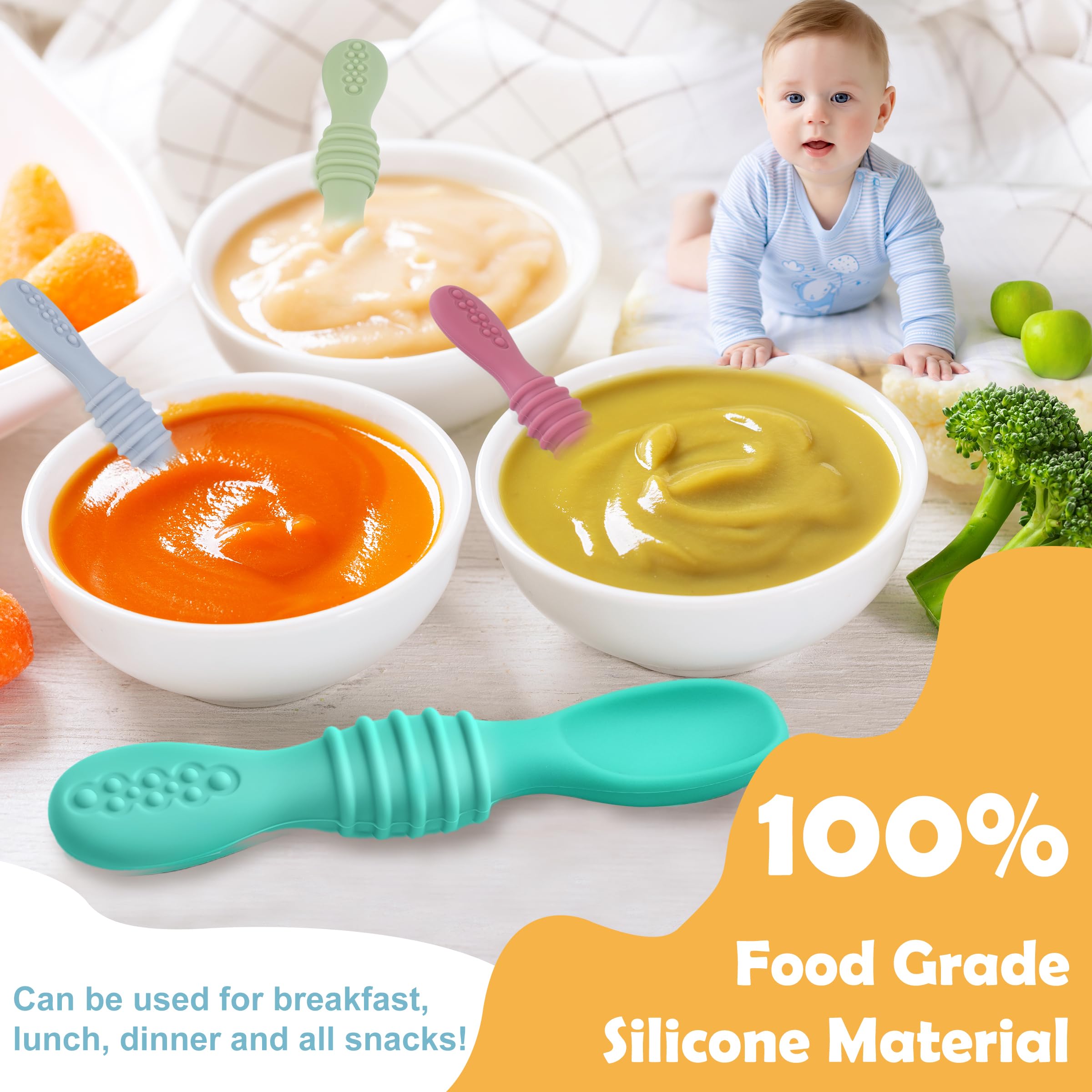 DF DualFerv 8-piece set keeps feeding supplies ready with rotating colors for engaging mealtimes.