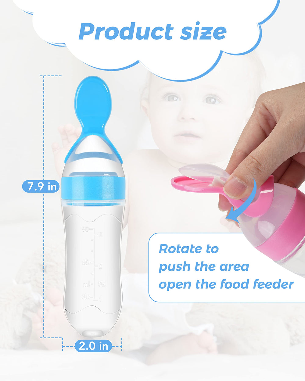 DF DUALFERV green squeeze spoon ready for mealtime use
