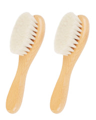 DF DUALFERV baby hair brush pair in packaging, safe for newborns.