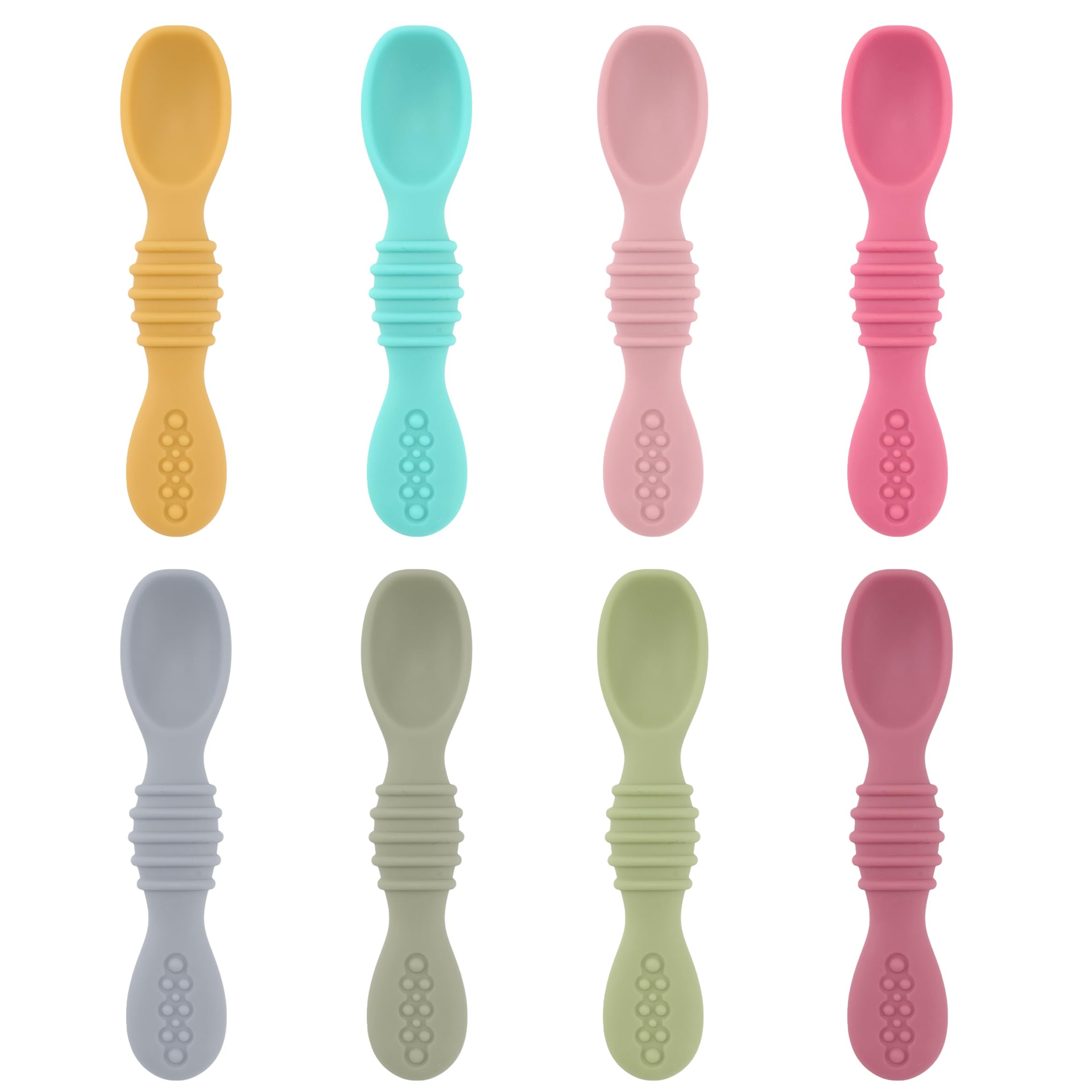 DF DualFerv baby spoons self-feeding set with colorful handles supports independent feeding and mealtime fun.