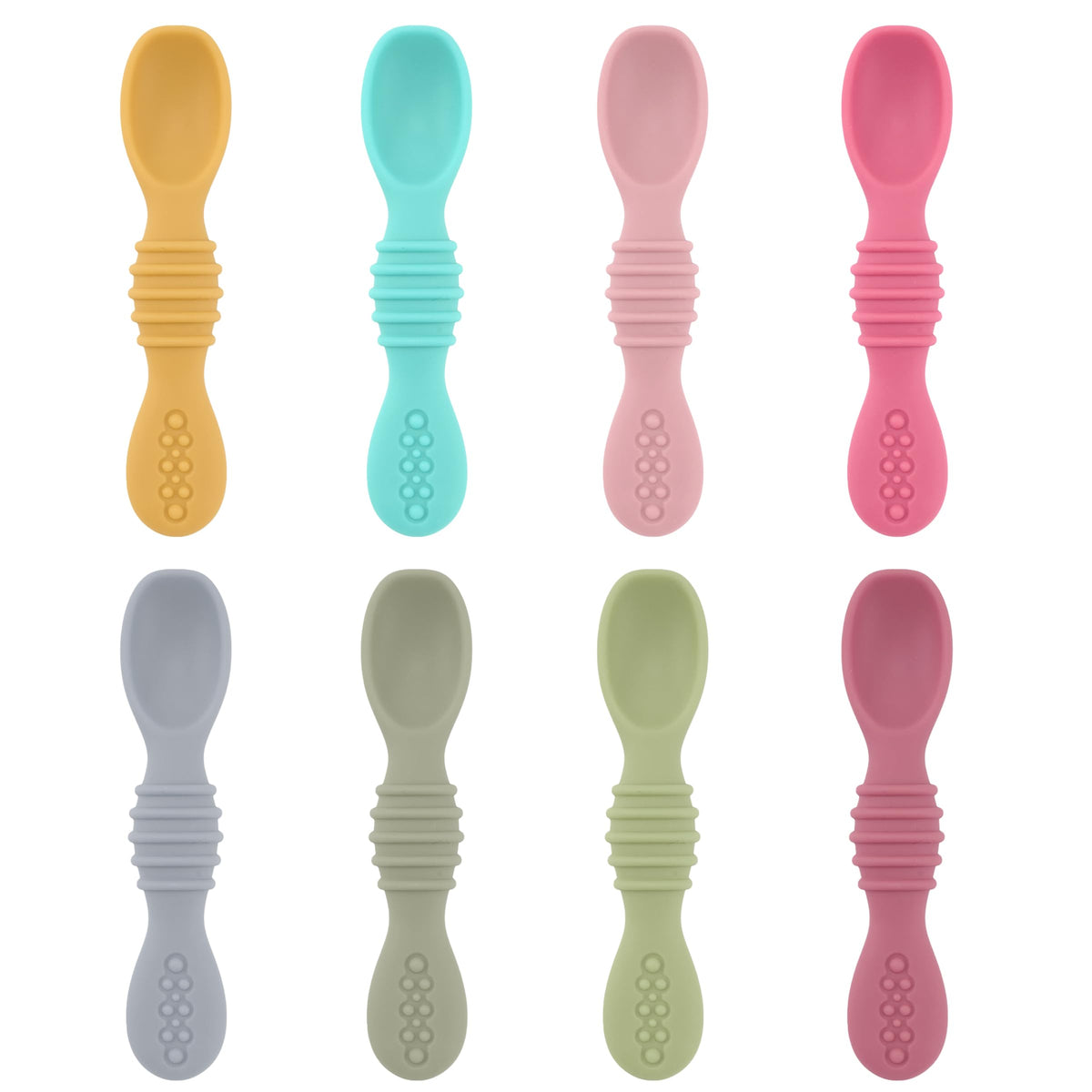 DF DualFerv baby spoons self-feeding set with colorful handles supports independent feeding and mealtime fun.