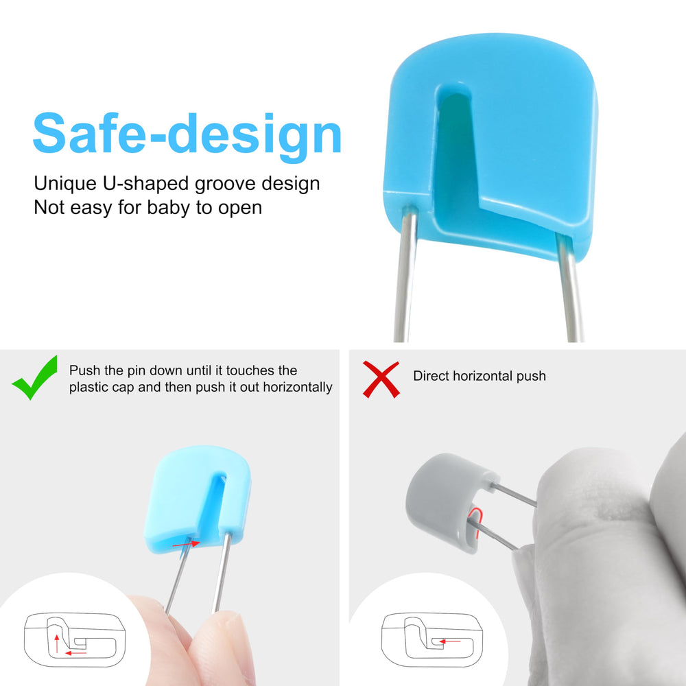 DF DUALFERV plastic-lock safety diaper pins prevent accidental pricks during changes