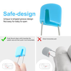 DF DUALFERV plastic-lock safety diaper pins prevent accidental pricks during changes