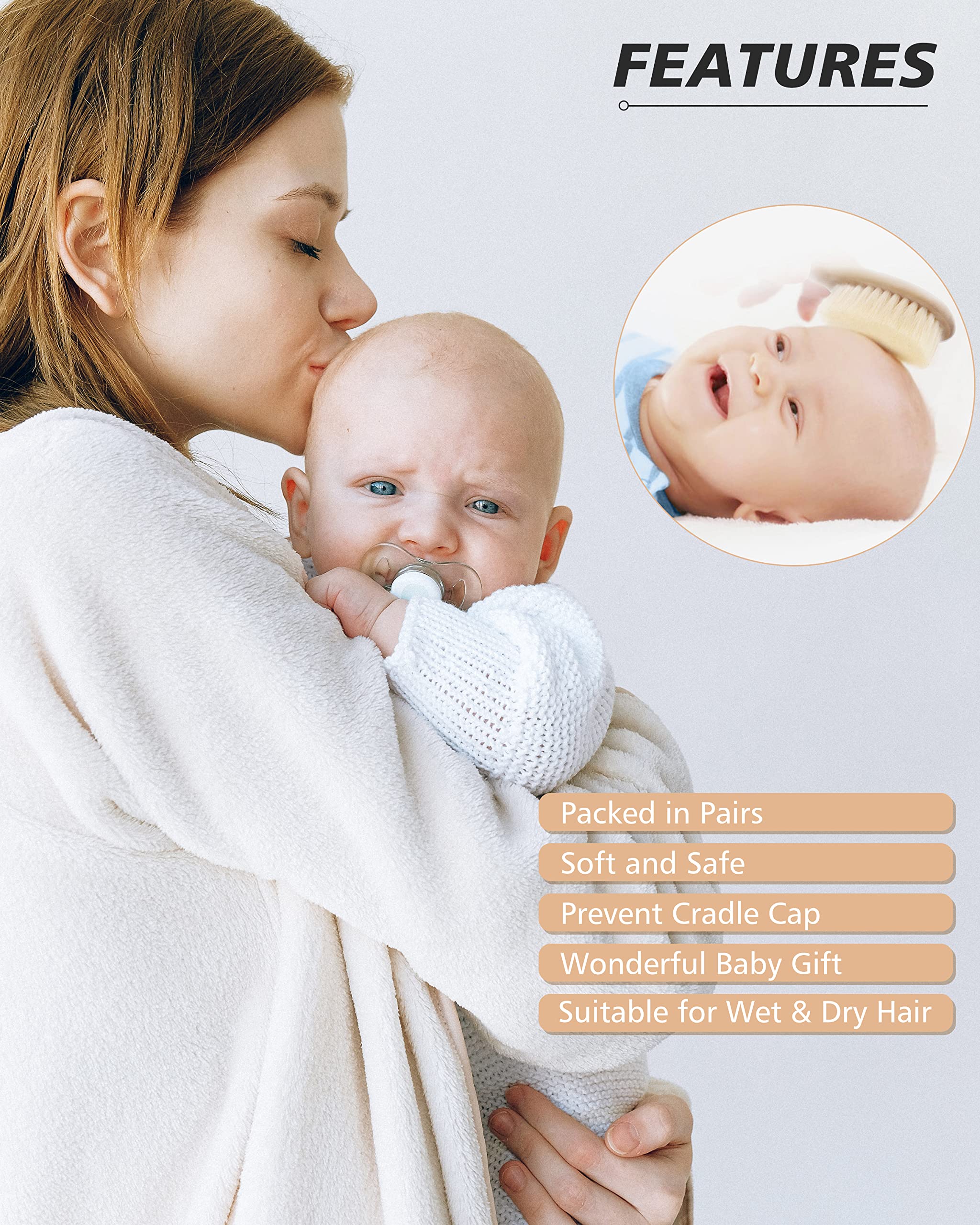 DF DUALFERV soft goat bristles close-up for gentle scalp care.