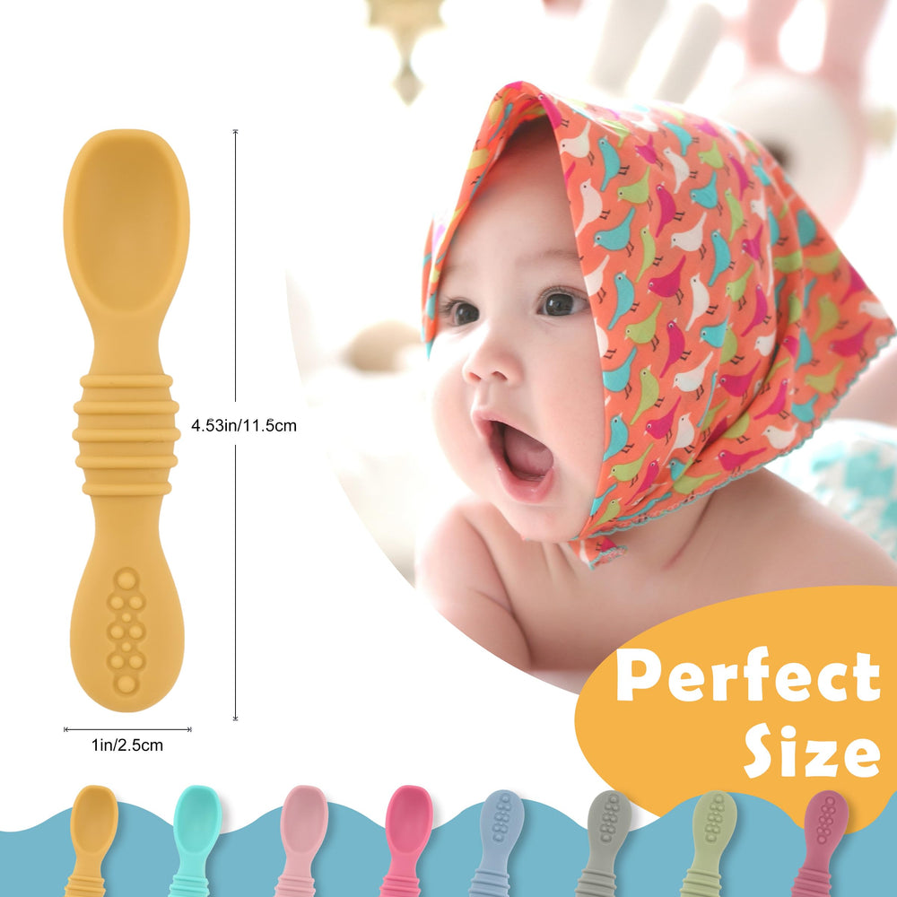 DF DualFerv soft-spoon-head silicone is gentle on tender gums during feeding.